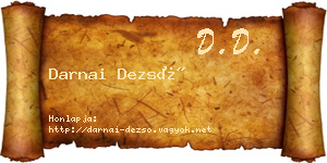 Darnai Dezső névjegykártya